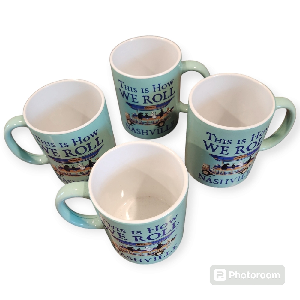 "This is How We Roll" Nashville Coffee Mugs (set of 4)